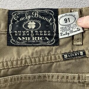 Lucky Brand Men's Relax Fit Baggy Jeans Dungarees‎ Measure 34 Olive Straight Leg